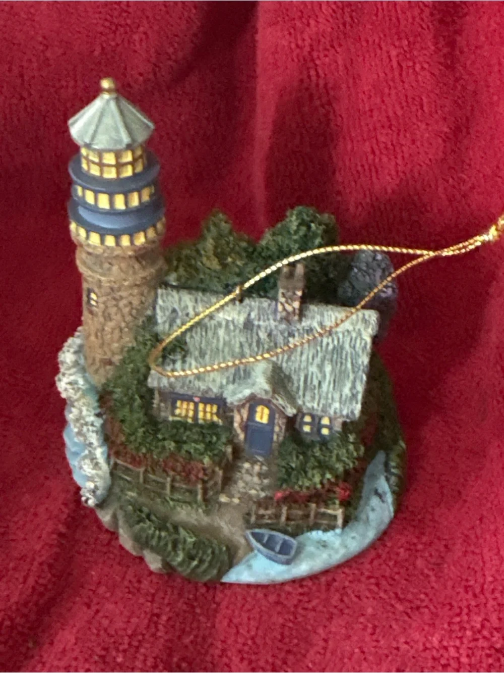Thomas Kinkade  Stepping Stone Lighthouse Cottage Ornament Seaside Nautical